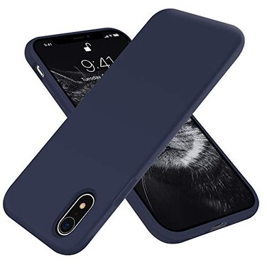 OTOFLY Compatible with iPhone XR Case 61 inchSilky and Soft Touch Series Premium Soft Liquid Silicone Rubber FullBody Protective Bumper Case for iPhone XR Midnight Blue