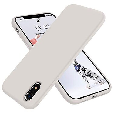 OTOFLY Compatible with iPhone XR Case 61 inchSilky and Soft Touch Series Premium Soft Liquid Silicone Rubber FullBody Protective Bumper Case for iPhone XR Stone