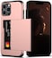 Nvollnoe for iPhone 13 Pro Max Case with Card Holder Heavy Duty Protective Dual Layer Shockproof Hidden Card Slot Slim Wallet Case for iPhone 13 Pro Max for WomenMenRose Gold