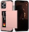 Nvollnoe for iPhone 13 Pro Max Case with Card Holder Heavy Duty Protective Dual Layer Shockproof Hidden Card Slot Slim Wallet Case for iPhone 13 Pro Max for WomenMenRose Gold