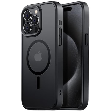 Tigowos Strong Magnetic for iPhone 15 Pro Case Fits MagSafe 10FT Drop Resistant Matte Skin Feeling Back Cover Shockproof Slim Fit for iPhone 15 Pro Phone Case 61 inch Black