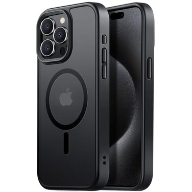 Tigowos for iPhone 15 Pro Max case Fits MagSafe 10FT Drop Resistant Matte Skin Feeling Shockproof Back Cover Fits iPhone 15 Pro Max Phone Cases Titanium Black