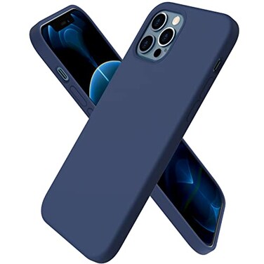 ORNARTO Compatible with iPhone 12 Case Compatible with iPhone 12 Pro Case Slim Liquid Silicone 3 Layers Full Covered Soft Gel Rubber Phone Case Cover 61 inchNavy Blue