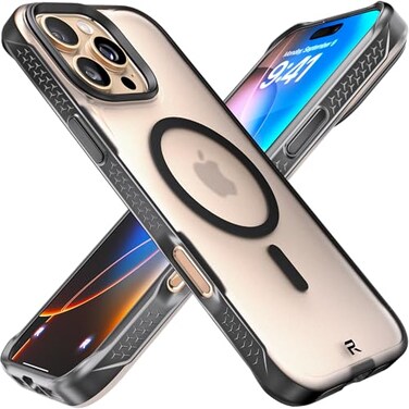 REBEL Frosted Series Gen6 Clear Case for iPhone 16 Pro Max Strong MagSafe Compatible Grip Sides Translucent Matte Texture Protective Shockproof Bumpers Metal Lens Buttons 69 Inch