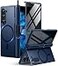 BERFY for Z Fold 6 Case with Privacy Screen Protector Compatible with MagSafe Builtin Kickstand S Pen Slot Hinge Protection Full Body Shockproof Phone Case for Samsung Galaxy Z Fold 6 Blue