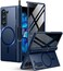 BERFY for Z Fold 6 Case with Privacy Screen Protector Compatible with MagSafe Builtin Kickstand S Pen Slot Hinge Protection Full Body Shockproof Phone Case for Samsung Galaxy Z Fold 6 Blue