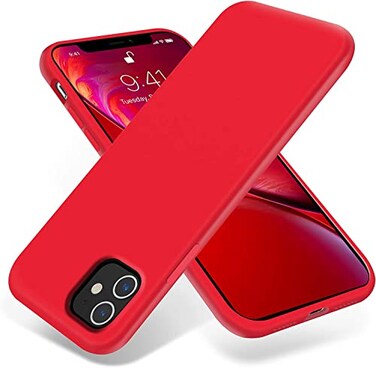 OTOFLY Compatible with iPhone 11 CaseUltra Slim Fit iPhone Case Liquid Silicone Gel Cover with Full Body Protection AntiScratch Shockproof Case Red