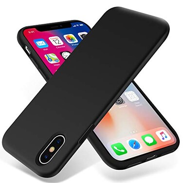 OTOFLY Compatible with iPhone Xs Max CaseUltra Slim Fit iPhone Case Liquid Silicone Gel Cover with Full Body Protection AntiScratch Shockproof Case Upgraded Version Black