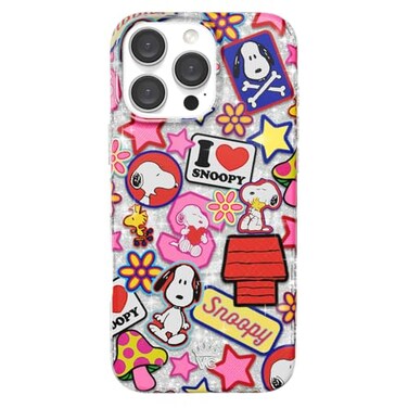 VELVET CAVIAR x Snoopy Phone Case for iPhone 16 Pro Max Compatible with MagSafe 10ft Drop Tested Snoopy Patchwork Glitter