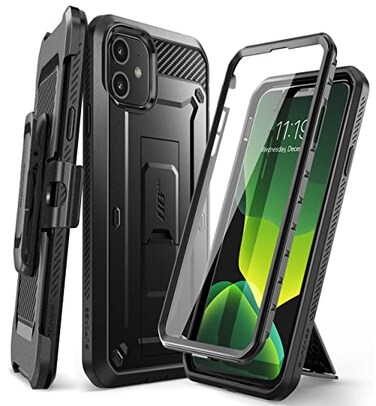 SUPCASE for iPhone 11 Case with Screen Protector Unicorn Beetle Pro Builtin Stand Belt Clip MilitaryGrade Protection Heavy Duty FullBody Protective Phone Case for iPhone 11 61 Black