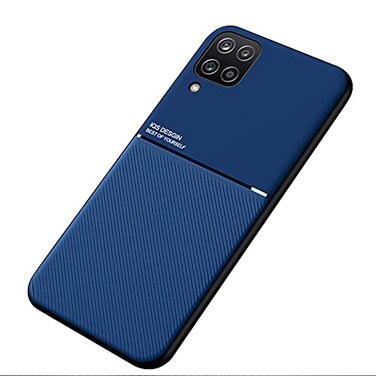 Kepuch Mowen Case Cover Bumper Builtin Metal Plate for Samsung Galaxy A12 Blue