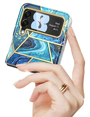 i-Blason iBlason Cosmo Series Case for Samsung Galaxy Z Flip 3 5G 2021 Slim Stylish Protective Bumper Case Without Builtin Screen Protector Ocean