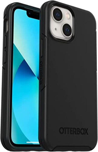 OtterBox iPhone 13 Symmetry Series Case Black UltraSleek Snaps to MagSafe Raised Edges Protect Camera Screen