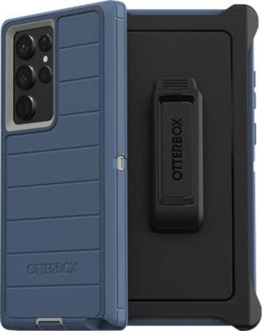 OtterBox Defender Pro Case Belt ClipStand for Samsung Galaxy S22 Ultra NOT S22 or Plus or Other Models Fort Blue