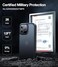 TORRAS Shockproof for iPhone 14 Pro Case 3X MilitaryGrade Drop Tested Slim Silky Feel Translucent Hard Back with Silicone Protective AntiFingerprint AntiScratch Phone Case Guardian Black