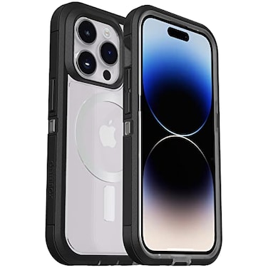 OtterBox iPhone 14 Pro Max ONLY Defender Series XT Case Black Crystal screenless Rugged Snaps to MagSafe Lanyard Attachment