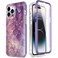 Esdot for iPhone 14 Pro Case with Builtin Screen ProtectorMilitary Grade Rugged Cover with Fashionable Designs for Women GirlsProtective Phone Case 61 Glitter Purple Marble
