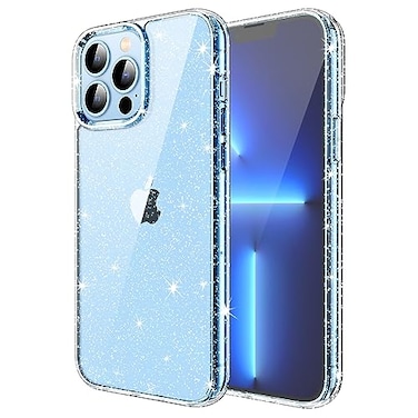 JETech Glitter Case for iPhone 13 Pro 61Inch Bling Sparkle Shockproof Phone Bumper Cover Cute Sparkly for Women and Girls Clear