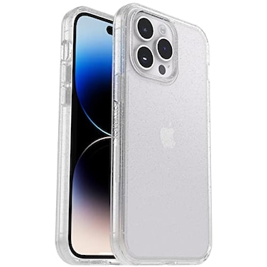 OtterBox iPhone 14 Pro Max ONLY Symmetry Series Case Stardust ClearGlitter UltraSleek Wireless Charging Compatible Raised Edges Protect Camera Screen