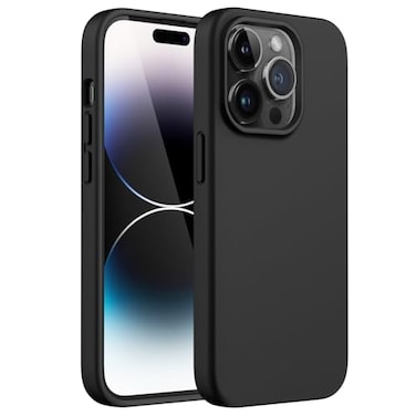 JETech Silicone Case for iPhone 14 Pro Max 67Inch SilkySoft Touch FullBody Protective Phone Case Shockproof Cover with Microfiber Lining Black