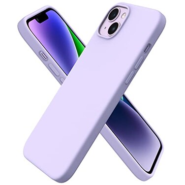 ORNARTO Compatible with iPhone 14 Plus Case 67 Slim Liquid Silicone 3 Layers Full Covered Soft Gel Rubber Phone Case Protective Cover 67 InchPastel Lilac