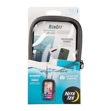 Nite IZE Runoff Waterproof Phone Case with TRU Zip Technology IP67 Waterproof Phone Case Lanyard Poolside Beach Accessories for Cell Phone Charcoal
