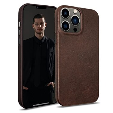 Cretanbull Handcrafted iPhone 13 Pro Leather Case MagSafe Compatible Shockproof AntiScratch Espresso