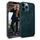 Cretanbull Genuine Leather Case Oil Waxed Full Grain AntiScratch Leather Case Compatible with iPhone 12 Pro Max Shockproof Drop Proof Protective Slim Case Marine