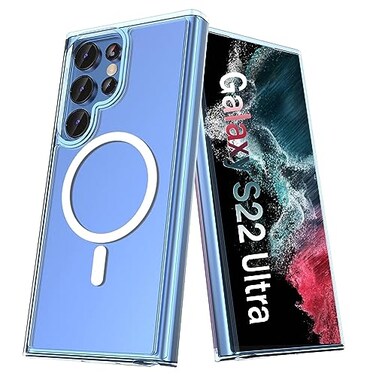 ANNGELAS for Samsung Galaxy S22 Ultra MagSafe CaseSlim Shockproof Protective Cover with MagneticFrosted Hard Back Soft Silicone TPU Bumper Phone Case Compatible Galaxy S22 Ultra 68inchClear