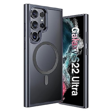 ANNGELAS for Samsung Galaxy S22 Ultra Magsafe CaseSlim Shockproof Protective Cover with MagneticFrosted Hard Back Soft Silicone TPU Bumper Phone Case Compatible Galaxy S22 Ultra 68inchMatte Black