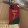 Slrioks Ronaldo Jersey Phone Case Creative Soccer Case for iPhone 11 Pro Thin Soft Imitation Leather Shockproof