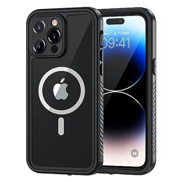 Lanhiem Magnetic for iPhone 14 Pro Max Case Waterproof Dustproof Case with Builtin Screen Protector Compatible with Magsafe Full Body Protective Cover for iPhone 14 Pro Max 67 inch Black