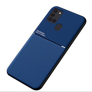 Kepuch Mowen Case Cover Bumper Builtin Metal Plate for Samsung Galaxy A21S Blue