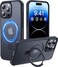 CASEKOO for iPhone 15 Pro Max Case with Magnetic Invisible Stand Military Drop Protection Compatible with MagSafe Shockproof Slim Translucent Matte Phone Case 67 Inch Black
