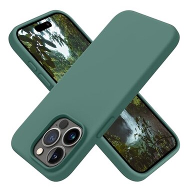 OTOFLY for iPhone 15 Pro Case MilitaryGrade Protection Shockproof Silicone AntiFingerprint AntiSlip Phone Case for iPhone 15 Pro Pine Green