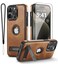 WTCASE Magnetic for iPhone 15 Pro Leather CaseBuiltin Invisible Stand Compatible with Magsafe Protective Slim Kickstand Phone Cover Compatible with iPhone 15 Pro 2023 61 Brown