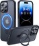CASEKOO for iPhone 15 Pro Case with Magnetic Invisible Stand Military Drop Protection Compatible with MagSafe Shockproof Slim Translucent Matte Case 61 Inch Black for ManWoman