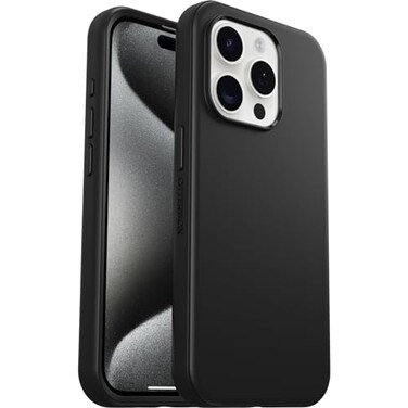 OtterBox iPhone 15 Pro Only Symmetry Series Case BLACK snaps to MagSafe ultrasleek raised edges protect camera screen ships in polybag ideal for business customers
