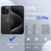 JETech Matte Case for iPhone 15 Pro 61Inch Shockproof Military Grade Drop Protection Frosted Translucent Back Phone Cover AntiFingerprint Black