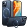 TORRAS Magnetic Kickstand for iPhone 17e 15 14 13 16e Case Fit for MagSafeSturdy Versatile Stand MilitaryGrade Shockproof Translucent Slim Protective AntiFingerprint AntiScratch Black
