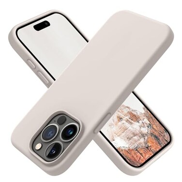 OTOFLY Compatible with iPhone 15 Pro Max CaseSilky and Soft Touch Series Premium Soft Liquid Silicone Rubber FullBody Protective Bumper Case for iPhone 15 Pro Max Stone