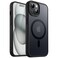 JETech Magnetic Case for iPhone 15 61Inch Compatible with MagSafe Translucent Matte Back Slim Shockproof Phone Cover Black