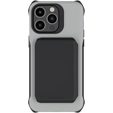Ghostek Exec Wallet Case for iPhone 15 Pro Max Magnetic Credit Card Holder Compatible with MagSafe Accessories Kickstand 67 Inch Grey