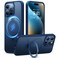 TORRAS Magnetic Ostand for iPhone 15 Pro Max Case Military Grade Drop Tested Compatible with MagSafeBuildin Kickstand Translucent Slim Soft Edge AntiFingerprint 67 2023 Blue Titanium
