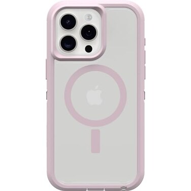 OtterBox iPhone 15 Pro MAX Only Defender Series XT Clear Case Mountain Frost Clear screenless Rugged Snaps to MagSafe Lanyard Attachment