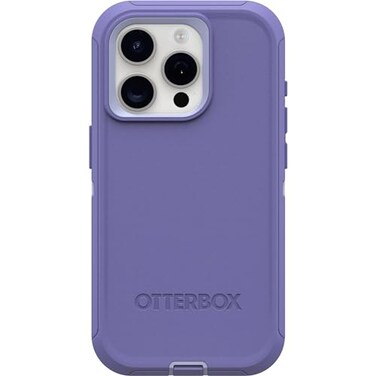 OtterBox iPhone 15 Pro Only Defender Series Case Mountain Majesty Purple screenless Rugged Durable with Port Protection Includes Holster Clip Kickstand