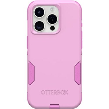 OtterBox iPhone 15 Pro Only Commuter Series Case Run Wildflower Pink Slim Tough PocketFriendly with Port Protection