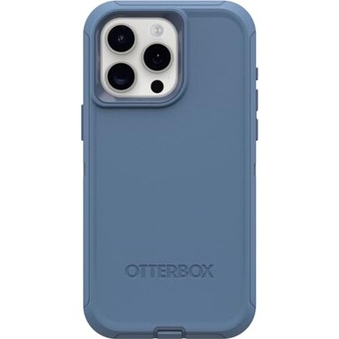 OtterBox iPhone 15 Pro MAX Only Defender Series Case Baby Blue Jeans Blue screenless Rugged Durable with Port Protection Includes Holster Clip Kickstand