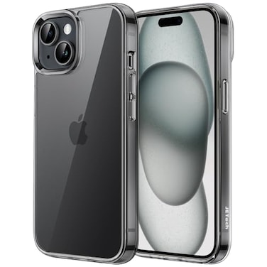 JETech Case for iPhone 15 61Inch NonYellowing Shockproof Phone Bumper Cover AntiScratch Clear Back Black