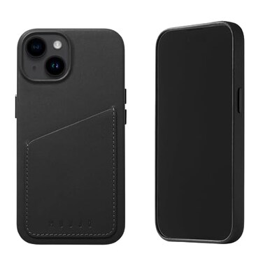 Mujjo Leather Wallet Phone Case Fits iPhones 14 and 13 Premium European Leather Case with Card Pocket Enhanced Phone Camera Lens Protection Crafted with Recycled Material Slim Profile